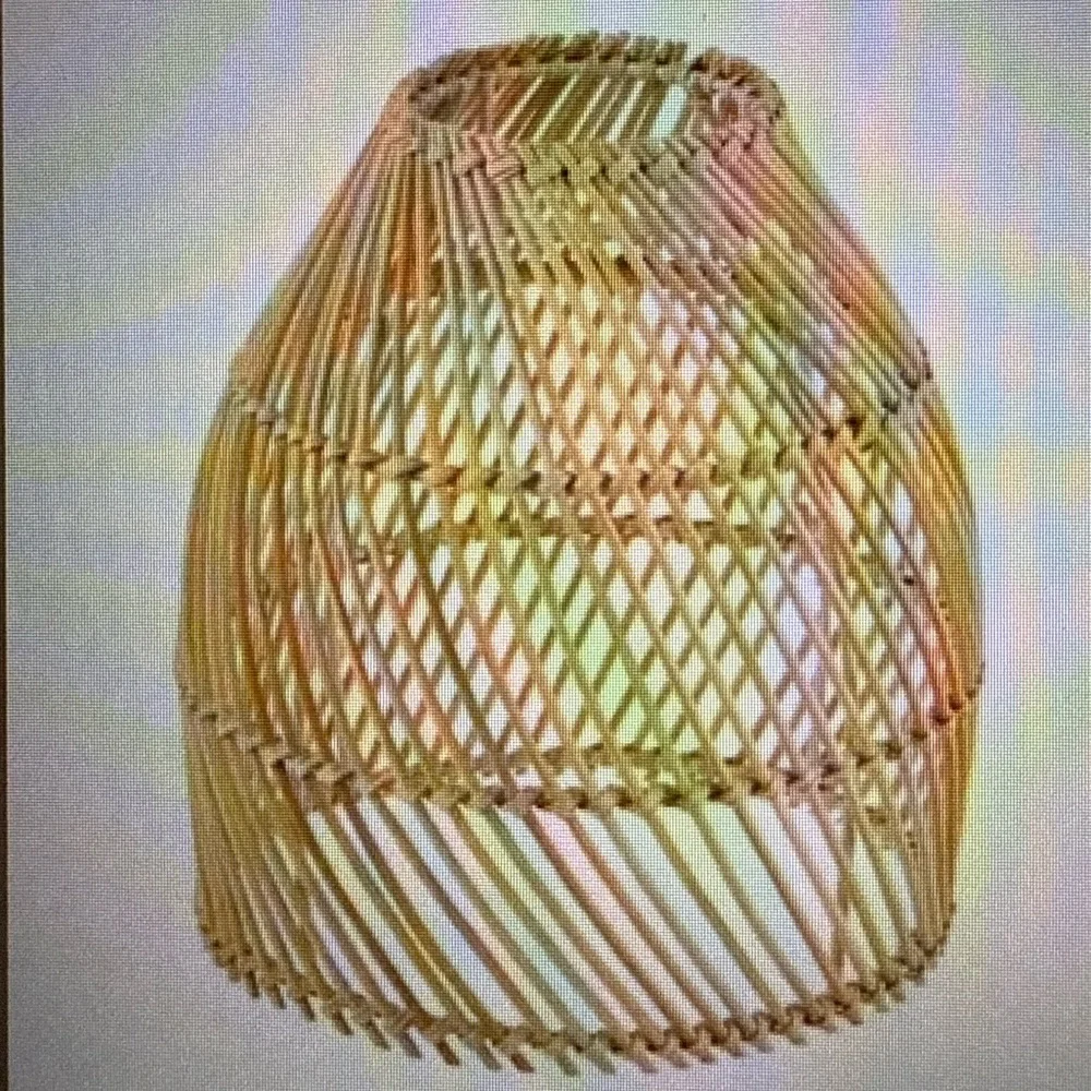 3- 2-1/4 Fitter Small Natural Bamboo Dome Pendent Lamp Shade